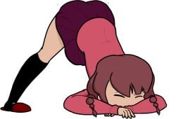 ass_up ass_up_face_down jack-o'_challenge madotsuki skirt slippers socks wedgie wiggling_ass yume_nikki