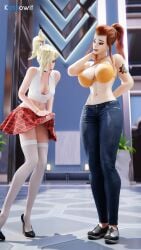 1futa 1girls 3d 3d_(artwork) 9:16 abs accidental_erection arousal aroused big_breasts blender blender_(software) blender_cycles blizzard_entertainment blonde_hair brigitte choker cleavage clothed clothed_female clothing embarrassed erect erect_penis erection erection_under_clothes erection_under_clothing erection_under_skirt female fit fit_female futanari futasub high_heels huge_breasts jeans kassowit looking_at_another lust lustful_gaze mercy overwatch penis penis_out penis_under_clothes penis_under_skirt plaid plaid_skirt ponytail precum precum_drip red_hair school_uniform shy skirt stockings unwanted_erection