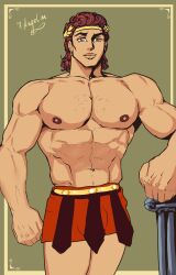 7angelm bara bulge chest_hair gay greek_mythology green_eyes perseus pinup shirtless