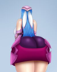 1girls ass back_view backboob bare_thighs blue_hair breasts caeda_(tms#fe) curvy female female_only fire_emblem huge_ass huge_breasts long_hair nintendo seelenfresserin solo thick_thighs thighs tokyo_mirage_sessions_#fe voluptuous