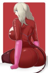 1girls ann_takamaki ass atlus axel_persona back back_view big_ass big_breasts blonde_hair blue_eyes bodysuit breasts clothing dat_ass female female_only gloves hair huge_ass huge_breasts legwear persona persona_5 phantom_thief_suit pink_gloves red_bodysuit sideboob solo solo_female tail thighhighs thighs tight_clothing twintails