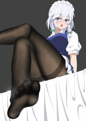 feet foot_fetish foot_focus footwear jkisaradu pantyhose sakuya_izayoi tagme touhou