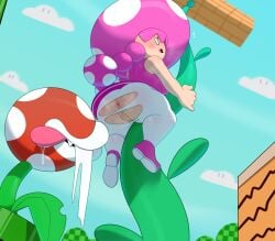 1girls 5_fingers anus ass assisted_exposure big_ass blush bubble_butt clothed clothing drooling exposed_ass exposed_pussy female mario_(series) nintendo open_mouth piranha_plant pussy ripped_clothing ripped_pants sexually_suggestive shocked shortstack somescrub super_mario_bros._3 super_mario_maker super_mario_maker_2 surprised sweat thick_thighs toadette tongue tongue_out torn_clothes