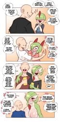 1boy 1girls age_difference age_progression anthro areolae bald_man blush breasts child childhood_friend clothed clothed_female cum_inside_request dialogue english_text faceless_male female female_pokemon gardevoir green_hair huge_breasts human human_male human_on_pokemon interspecies kirlia large_areolae male nintendo nipples nude nude_female pokemon pokemon_(species) pokephilia ralts red_eyes saltyxodium speech_bubble spoken_heart text trainer/pokemon white_body white_skin