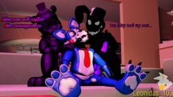 3boys 3d animatronic bunny candy_(fnac) domestic_cat feline five_nights_at_candy's five_nights_at_freddy's fnaf gay heart male_only penis shadow_bonnie shadow_freddy shadow_freddy_(fnaf)