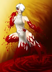 blood blood_splatter clothed covered_breastsfreckles dancer dancing galejro nisha(galejro) short_hair sketch stockings vampire