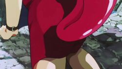 animated ass ass_licking bent_over bulma_briefs canonical_scene dragon_ball dragon_ball_z dress female red_dress sound tongue video