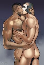 2boys areyouhun call_of_duty call_of_duty:_modern_warfare_2 gay ghost_(modern_warfare_2) john_mactavish kissing male/male male_only mask naked simon_riley soap_(modern_warfare_2)