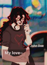 1boy black_hair john_doe_(character) john_doe_(game) john_doe_(john_doe) long_hair purpleverse smile tagme visual_novel