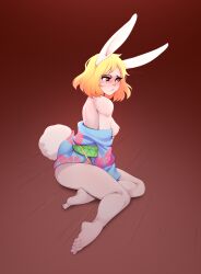 blonde_hair blush bunny_girl carrot_(one_piece) female female_only mycrys nipples one_piece rabbit_girl rabbit_humanoid teen teen_girl teenage_girl teenager