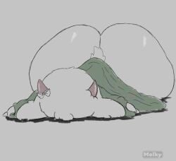 1boy 2022 2d anthro anthro_male anthro_only ass big_ass big_butt bottom_heavy bow bubble_ass bubble_butt caprine clothed clothing deltarune face_down fat fat_ass femboy fur furry furry_male furry_only gothicc_komy_(artist) horns huge_ass humanoid humanoid_male humanoid_only laying_down lying male male_only mammal mammal_humanoid on_front ralsei simple_background solo thick_ass undertale_(series) white_background white_body white_fur