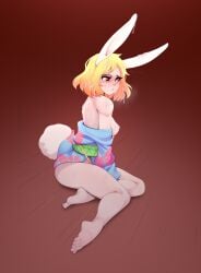 blonde_hair blush bunny_girl carrot_(one_piece) cum female female_only mycrys nipples one_piece rabbit_girl rabbit_humanoid teen teen_girl teenage_girl teenager