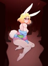 blonde_hair blush bunny_girl carrot_(one_piece) cum female male multiple_boys mycrys nipples one_piece rabbit_girl rabbit_humanoid teen teen_girl teenage_girl teenager