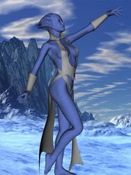 3d asari blue_skin mass_effect mememo