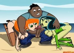 1boy 2girls comics-toons dark-skinned_male dark_skin disney female human human_only interracial kim_possible kimberly_ann_possible male male/female multiple_girls nipples sex shego straight straight_hair tagme threesome uncensored wade_load