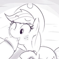 applejack_(mlp) black_and_white earth_pony equine fellatio female friendship_is_magic fur male my_little_pony oral pony straight straight_hair thegalen