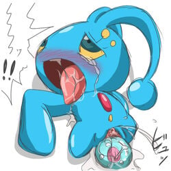 blue_skin blush color female female_only feral insertion manaphy nude pokemon saliva solo tagme vulva