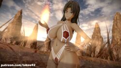 1girls 3d 3d_(artwork) avatar_the_last_airbender big_ass big_breasts bikini blue_eyes curvaceous curvy dark-skinned_female dark_hair female female_only fire firebending hand_on_hip huge_ass huge_breasts koikatsu koikatsu_(medium) korra large_ass large_breasts looking_at_viewer pinup revealing_clothes seductive skimpy_clothes solo standing swimsuit takeo92 the_legend_of_korra thick_thighs tight_clothing underboob voluptuous water wide_hips