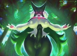 1futa absurd_res anthro balls big_balls big_breasts body breasts claws erection eyes felid flirting_with_viewer forest forest_background fur futa_only futanari generation_9_pokemon genitals glistening glistening_balls glistening_genitalia glistening_penis green gynomorph hi_res huge_cock humanoid intersex looking_at_viewer mammal mask meowscarada nature nature_background nintendo penis pink plant pokémon_(species) pokemon pokemon_(species) pokemon_sv scarf small_waist smile solo standing thick_thighs tree umbraunderscore video_games white_body white_fur wide_hands wide_hips