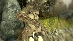 16:9 3d bethesda_softworks birth bodily_fluids breasts creature_humanoid deathclaw egg egg_laying fallout female female_deathclaw feral forest forest_background genital_fluids hi_res mutant nature nature_background nightmare_waifu null_sfm plant pregnant pregnant_female pussy_juice reptile scalie solo tongue tongue_out tree video_games widescreen