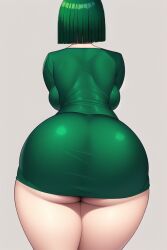 1girls ai_generated ass ass_focus ass_in_dress back back_view backboob big_ass big_butt breasts butt_focus clothed clothing curvy curvy_body curvy_female curvy_figure dark_green_hair dat_ass dress edit fat_ass female female_focus female_only from_behind fubuki_(one-punch_man) green_dress green_eyes green_hair grey_background hips hourglass_figure huge_ass large_ass large_breasts legs medium_hair nai_diffusion one-punch_man round_ass short_hair short_skirt sideboob skirt solo solo_female solo_focus stable_diffusion standing thighs tight_clothing tight_dress toned toned_back upscaled voluptuous wide_hips