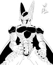 android blush boner cell_(dragon_ball) dragon_ball dragon_ball_z erection insect_wings male male_only muscles muscular penis perfect_cell sleepytv solo solo_male unusual_penis