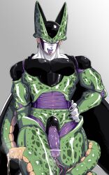 after_orgasm android boner cell_(dragon_ball) cum dragon_ball dragon_ball_z erection green_body insect_wings male male_only male_urethral_insertion muscles muscular musk penis perfect_cell solo solo_male sounding sounding_beads tail tongue_out udimushi_(artist) urethral urethral_insertion urethral_penetration