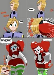 baby_(fnafsl) breasts circus_baby circus_baby_(fnaf) cleavage comic dialogue five_nights_at_freddy's imminent_vore jeremy_fitzgerald pre_vore so87baby ssjz06 summer_of_87_baby text thighhighs vore