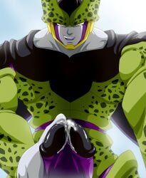 android boner cell_(dragon_ball) dragon_ball dragon_ball_z erection glacierk green_body insect_wings male male_only muscles muscular penis perfect_cell precum solo solo_male taker_pov