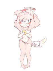 amy_rose anthro assisted_undressing blush classic_enf_pose covering_breasts cute ears_down embarrassed embarrassed_nude_female enf knees_together_feet_apart pigeon-toed solo sonic_(series) sonicfan799