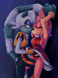 2girls amy_rose anthro artist_request female_only hands_above_head idw_comics idw_publishing knee_between_legs mobian_(species) multiple_girls panties sega sonic_(series) sonic_the_hedgehog_(comics) sonic_the_hedgehog_(idw) sonic_the_hedgehog_(series) tangle_the_lemur upskirt yuri