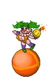 2d 2d_animation animated bomb clown clown_(terraria) clown_girl clown_makeup clown_nose clussy green_hair lit_fuse nona_wufai pigtails pixel_animation pixel_art shortstack sling_bikini smiley_face sprite sprite_art terraria terraria_(lewdrraria) terraria_(workshop) transparent_background