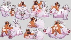 16:9 2022 anal anthro ass belly big_belly big_butt canid canine canis charles_(the_human_heart) domestic_dog duo earl_(the_human_heart) english_text hi_res lagomorph leonthelionel leporid male male/male mammal mature_male moobs nipples oral overweight overweight_male rabbit rimming sex size_difference small_dom_big_sub spank_marks spanking superchub text the_human_heart_(game) widescreen