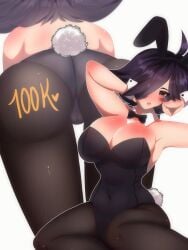 bunny_girl bunnysuit female hourglass_figure karmavt owozu pantyhose solo tagme virtual_youtuber vtuber