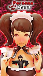 3d akira_kurusu amateurthrowaway catherine_(game) giantess joker_(persona) maid persona persona_5 sadayo_kawakami tagme