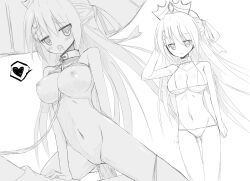 1boy 1girls big_breasts breasts collar heart long_hair nipples penis pussy puyo_puyo puyo_puyo_quest thighs