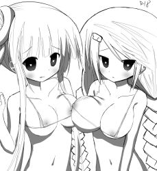 2girls big_breasts breasts female female_only heart-shaped_pupils long_hair multiple_girls nipples puyo_puyo puyo_puyo_quest