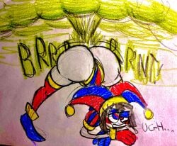 2023 2d 2d_(artwork) ass big_ass big_butt big_hips big_thighs blush blushing_profusely charygem clown clown_girl fart fart_cloud fart_everywhere fart_fetish farting farts female female_focus female_only gassy gassy_female glitch_productions hips hips_wider_than_shoulders huge_ass huge_butt huge_fart huge_hips huge_thighs jack-o_pose jester jester_hat jester_outfit legs pomni pomni_(the_amazing_digital_circus) text the_amazing_digital_circus thick_ass thick_thighs thighhighs thighs traditional_media_(artwork) watermark white_skin white_skinned_female