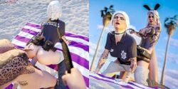 3d anal ass beach blender brittany_angel collar cum cum_in_ass doggy_style erection futa_on_female futanari glasses grand_theft_auto_online grand_theft_auto_v itslaiknsfw leash nopixel tattoo violet_snowe white_hair