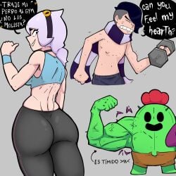 brawl_stars colette_(brawl_stars) edgar_(brawl_stars) female spanish_text spike_(brawl_stars) zelsxnn