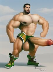 abs ai_generated balls biceps hyper hyper_balls hyper_genitalia hyper_penis hyper_testicles male male_focus male_only muscles muscular muscular_arms muscular_ass muscular_back muscular_legs muscular_male muscular_thighs nai_diffusion nipples original pecs penis stable_diffusion testicles veins veiny_penis