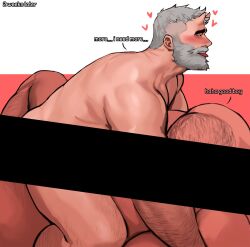 anal anal_sex arm_hair beard bearded censor_bar censored daddy demon devil dilf dopq facial_hair gay hairy hairy_arms horn horns male_only pleasure_face slave smile smiling white_hair