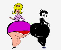 2girls adult_swim ass_envy ass_in_dress ass_to_ass bimbo butlova comparing_asses creepy_susie debbie fat_ass goth goth_girl high_heels huge_ass looking_back multiple_girls panties shorter_female taller_girl the_debbies the_oblongs tight_clothing tight_fit wide_hips