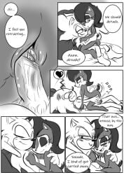 anthro comic comic_page dawnelle english_text female femdom male monochrome sally_acorn sega sonic_(series) sonic_the_hedgehog sonic_the_hedgehog_(archie)