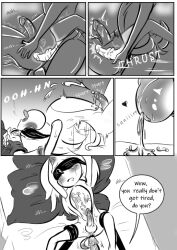 after_pegging anthro comic comic_page cum_on_self cum_while_penetrated dawnelle ejaculation english_text female female_pov femdom male missionary_position monochrome pegging precum sally_acorn sega sex_toy sonic_(series) sonic_the_hedgehog sonic_the_hedgehog_(archie) strap-on thrusting thrusting_into_ass tongue_out x-ray