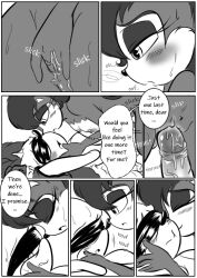 anthro blindfold comic comic_page dawnelle english_text female femdom male masturbation monochrome sally_acorn sega sonic_(series) sonic_the_hedgehog sonic_the_hedgehog_(archie)