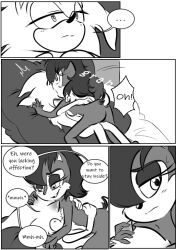 anthro comic comic_page dawnelle english_text female femdom male monochrome sally_acorn sega sonic_(series) sonic_the_hedgehog sonic_the_hedgehog_(archie)