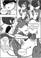 after_pegging anthro blindfold comic comic_page dawnelle english_text female femdom male monochrome sally_acorn sega sonic_(series) sonic_the_hedgehog sonic_the_hedgehog_(archie)