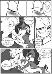 anthro comic comic_page dawnelle english_text female femdom male monochrome sally_acorn sega sonic_(series) sonic_the_hedgehog sonic_the_hedgehog_(archie)