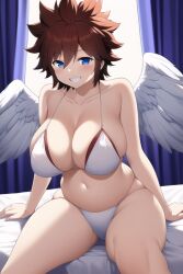 ai_generated angel angel_wings blue_eyes brown_hair female genderswap_(mtf) kid_icarus kid_icarus_uprising nai_diffusion nintendo pit pit_(kid_icarus) rule_63 stable_diffusion